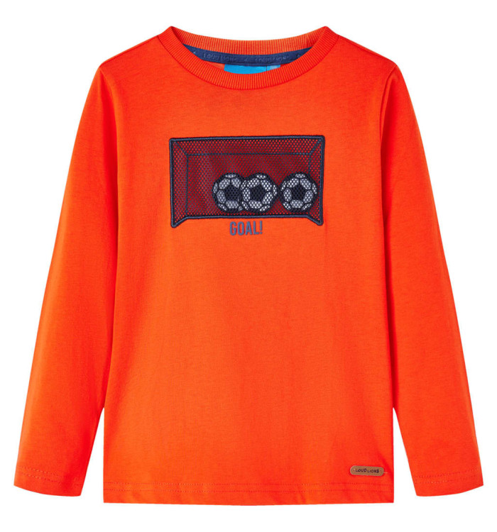 T-shirt enfants manches longues orange vif 116 | Mobilier & Déco