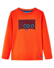 T-shirt enfants manches longues orange vif 116 | Mobilier & Déco