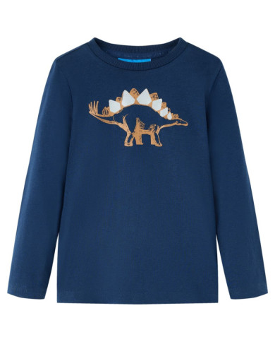T-shirt enfants à manches longues bleu marine 128 | Mobilier & Déco