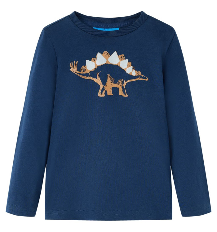 T-shirt enfants à manches longues bleu marine 128 | Mobilier & Déco