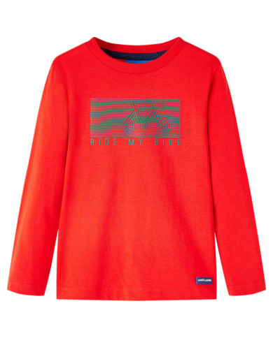 T-shirt enfants à manches longues rouge 128 | Mobilier & Déco