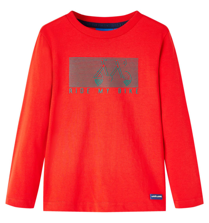 T-shirt enfants à manches longues rouge 128 | Mobilier & Déco
