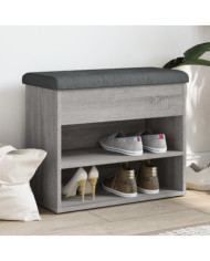Banc à chaussures sonoma gris 62x32x50 cm bois d'ingénierie | Mobilier & Déco