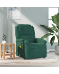 Fauteuil de massage inclinable vert foncé velours | Mobilier & Déco