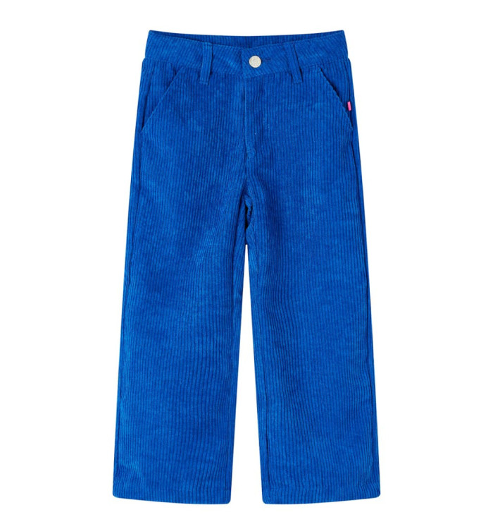 Pantalons pour enfants velours côtelé bleu cobalt 104 | Mobilier & Déco