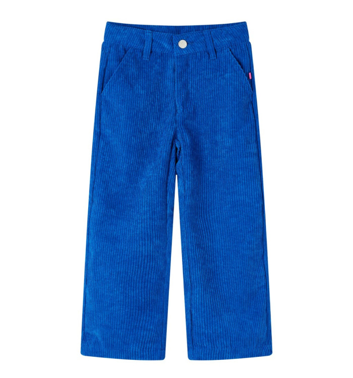 Pantalons pour enfants velours côtelé bleu cobalt 128 | Mobilier & Déco