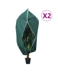 Housses de protection pour plantes avec fermeture éclair 2 pcs | Mobilier & Déco