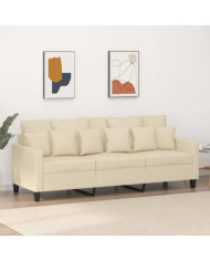 Canapé à 3 places Crème 180 cm Tissu | Mobilier & Déco