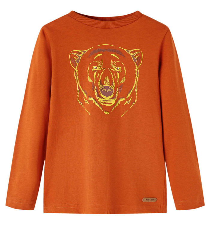 T-shirt enfants à manches longues rouille clair 92 | Mobilier & Déco