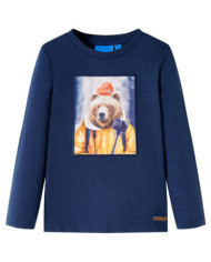 T-shirt enfants à manches longues mélange bleu marine 92 | Mobilier & Déco