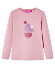 T-shirt enfants à manches longues rose clair 128 | Mobilier & Déco