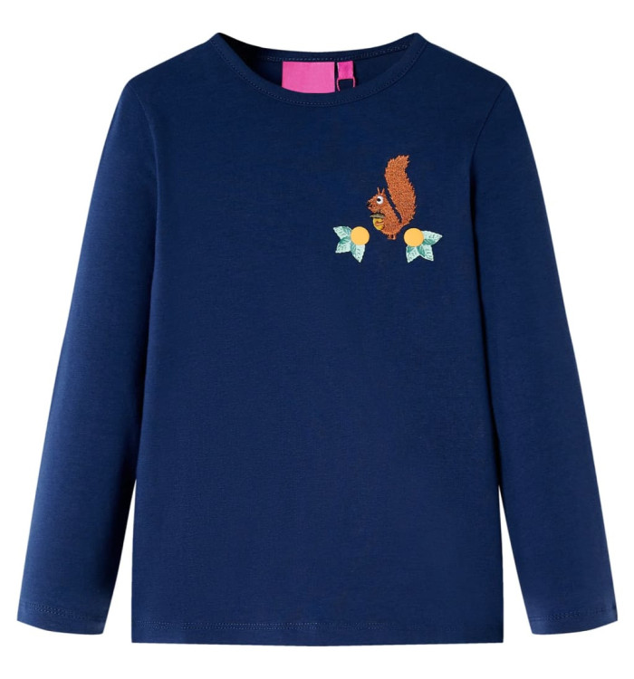 T-shirt enfants à manches longues bleu marine 92 | Mobilier & Déco