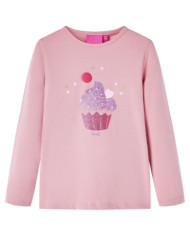 T-shirt enfants à manches longues rose clair 104 | Mobilier & Déco