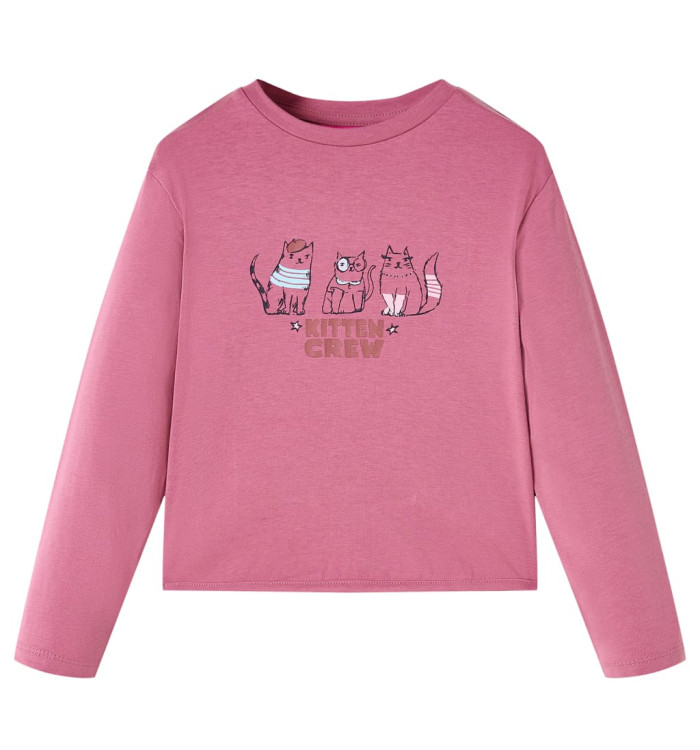 T-shirt enfants à manches longues framboise 140 | Mobilier & Déco