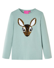 T-shirt enfants à manches longues menthe moyenne 116 | Mobilier & Déco