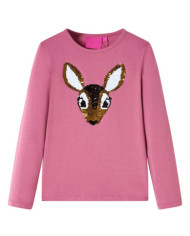 T-shirt enfants à manches longues framboise 128 | Mobilier & Déco