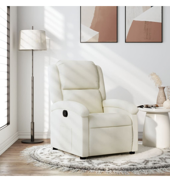 Fauteuil inclinable Crème Velours | Mobilier & Déco