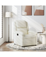 Fauteuil inclinable Crème Velours | Mobilier & Déco