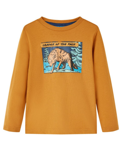 T-shirt enfants à manches longues ocre foncé 92 | Mobilier & Déco