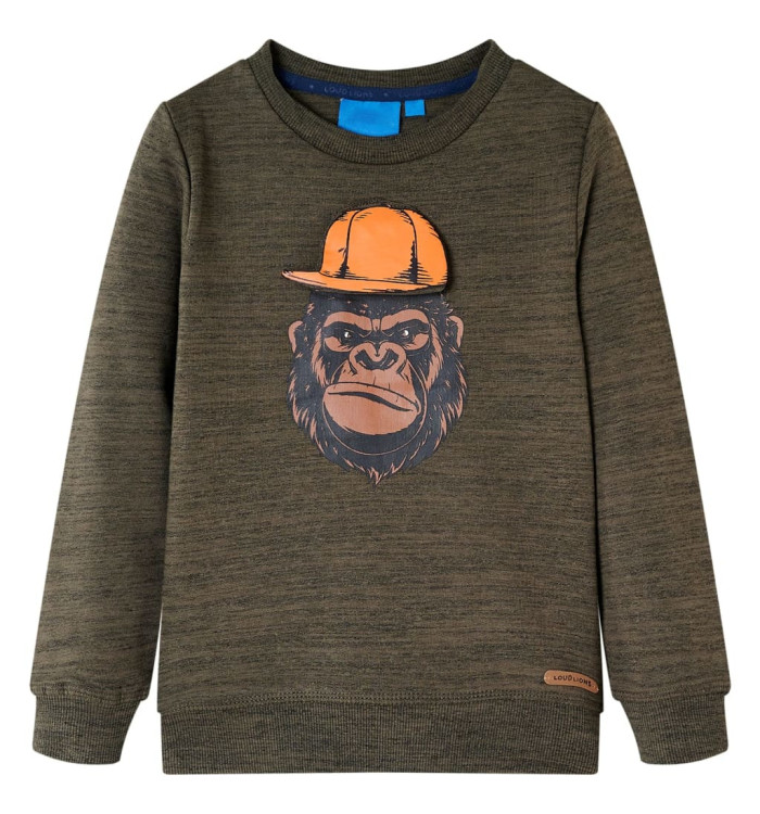 Sweatshirt pour enfants kaki foncé mélangé 92 | Mobilier & Déco