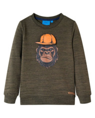 Sweatshirt pour enfants kaki foncé mélangé 92 | Mobilier & Déco