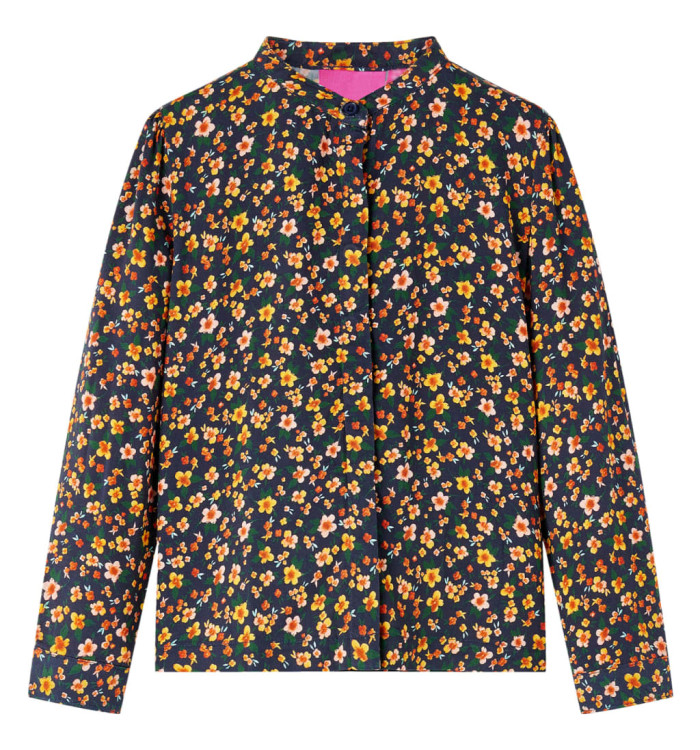 Chemise pour enfants avec col à bande bleu marine 92 | Mobilier & Déco