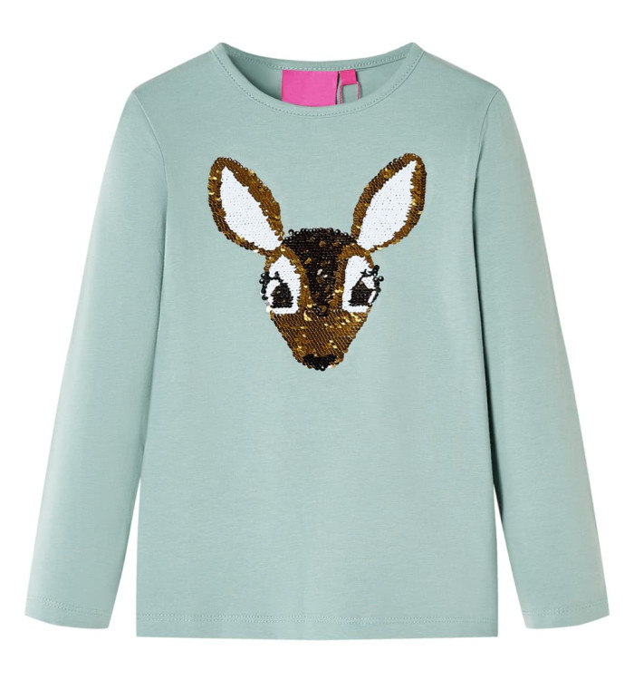 T-shirt enfants à manches longues menthe moyenne 92 | Mobilier & Déco