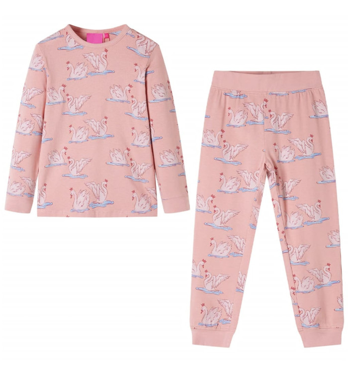 Pyjamas enfants à manches longues rose clair 140 | Mobilier & Déco