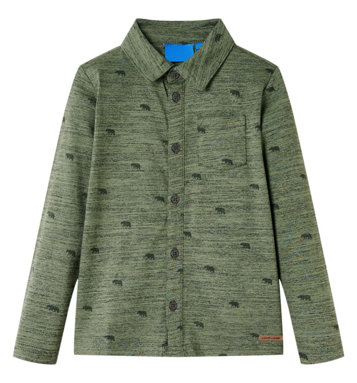 Chemise pour enfants kaki mélangé 140 | Mobilier & Déco