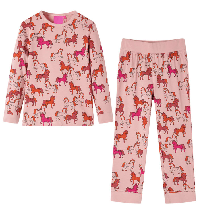 Pyjamas enfants à manches longues rose clair 128 | Mobilier & Déco