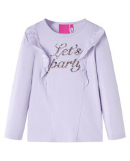 T-shirt enfants à manches longues lilas clair 140 | Mobilier & Déco