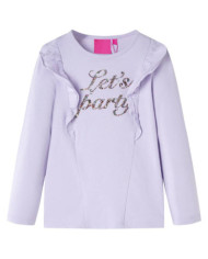 T-shirt enfants à manches longues lilas clair 116 | Mobilier & Déco