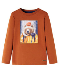 T-shirt enfants à manches longues orange brûlé 104 | Mobilier & Déco