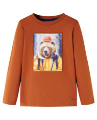 T-shirt enfants à manches longues orange brûlé 128 | Mobilier & Déco