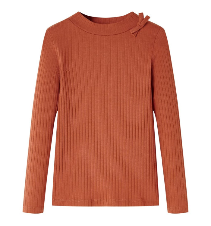 T-shirt enfants à manches longues cognac 104 | Mobilier & Déco