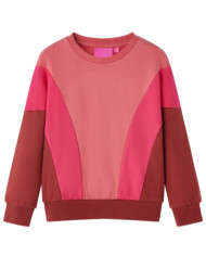 Sweat-shirt enfants bloc de couleurs rose et henné 92 | Mobilier & Déco