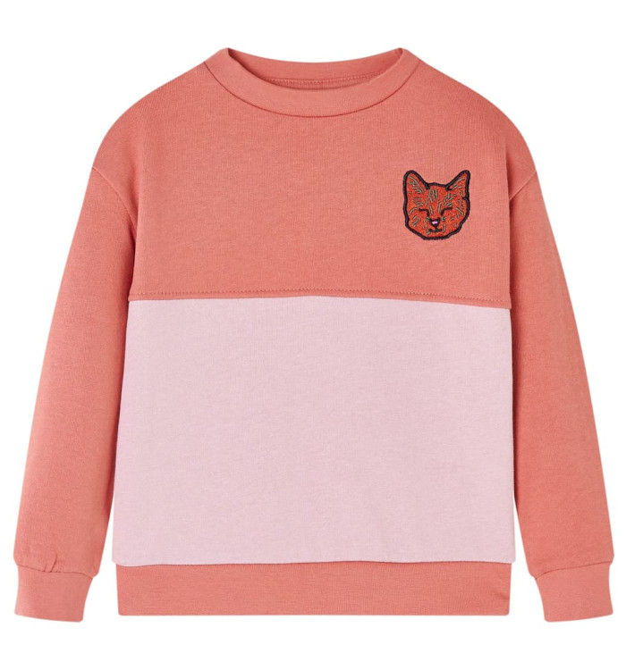 Sweat-shirt enfants bloc de couleurs rose 128 | Mobilier & Déco