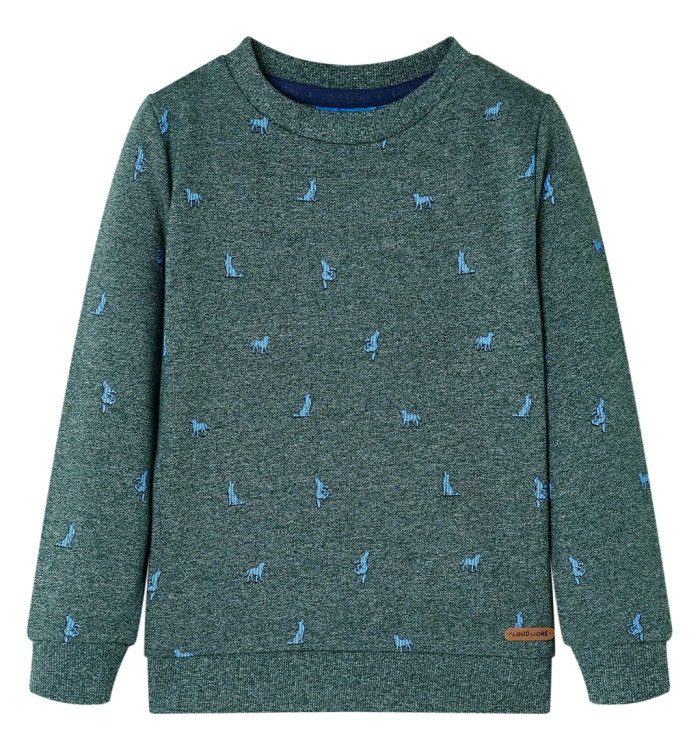 Sweatshirt pour enfants vert foncé mélange 116 | Mobilier & Déco
