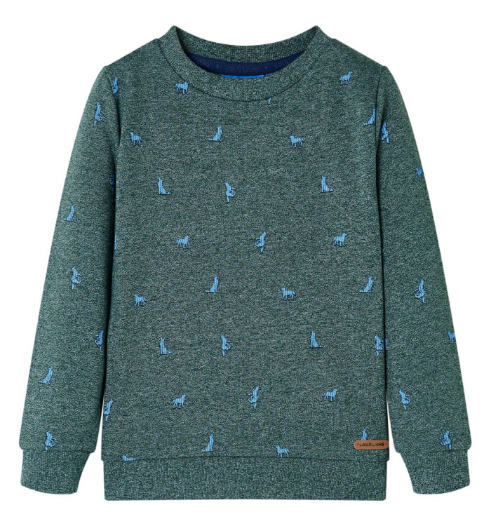 Sweatshirt pour enfants vert foncé mélange 140 | Mobilier & Déco
