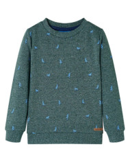 Sweatshirt pour enfants vert foncé mélange 140 | Mobilier & Déco