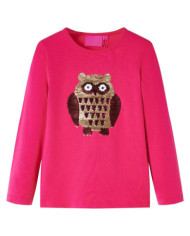 T-shirt enfants à manches longues rose vif 104 | Mobilier & Déco