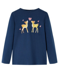 T-shirt enfants à manches longues bleu marine 104 | Mobilier & Déco