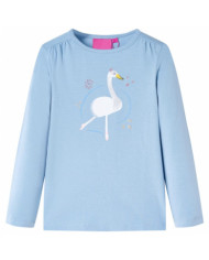 T-shirt enfants à manches longues bleu clair 140 | Mobilier & Déco