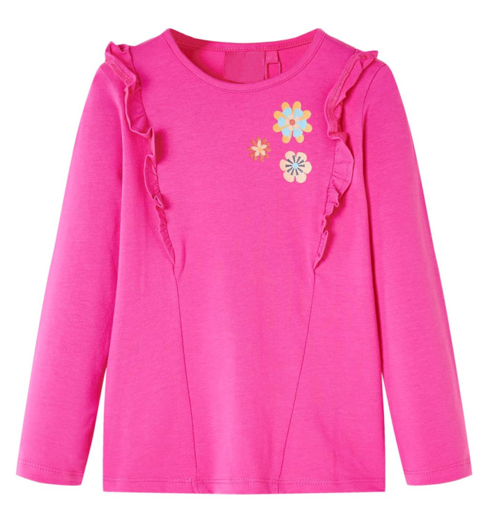 T-shirt enfants à manches longues rose foncé 92 | Mobilier & Déco