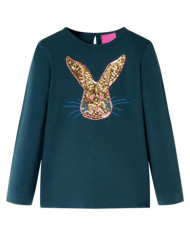 T-shirt enfants à manches longues vert foncé 104 | Mobilier & Déco
