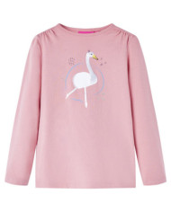 T-shirt enfants à manches longues rose clair 104 | Mobilier & Déco