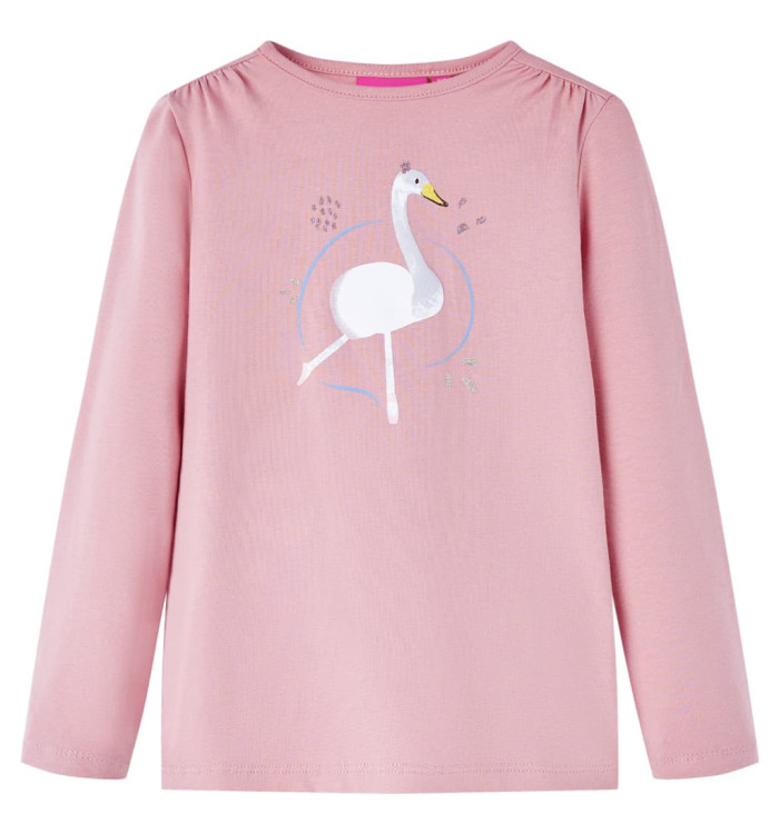 T-shirt enfants à manches longues rose clair 128 | Mobilier & Déco