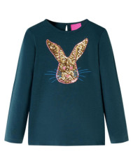 T-shirt enfants à manches longues vert foncé 128 | Mobilier & Déco