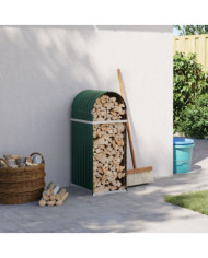 Porte-bûches vert 40x45x100 cm acier galvanisé | Mobilier & Déco