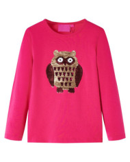 T-shirt enfants à manches longues rose vif 128 | Mobilier & Déco